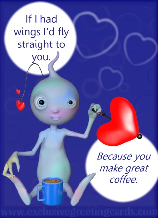 Love Greeting Card - coffee