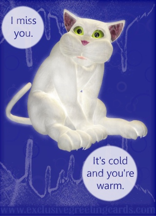 Cat Greeting Card - i miss you