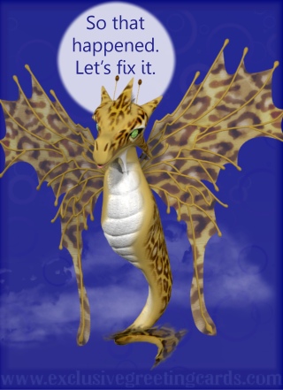 Dragon greeting card - let's fix it