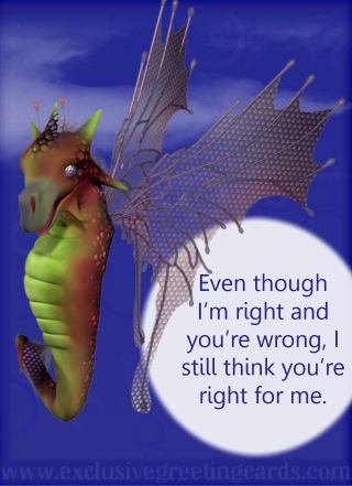 Relationship Card with Dragon right / wrong