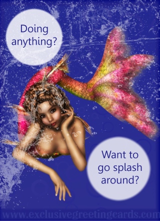 Mermaid Greeting Card - splash around