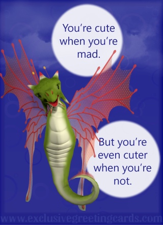 Relationship Card with Dragon - cute