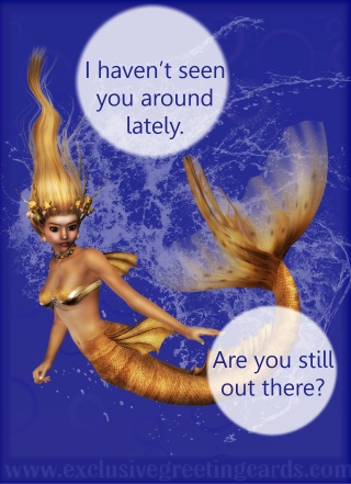 Mermaid Greeting Card - seen you around
