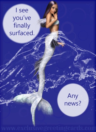 Mermaid Greeting Card - surfaced