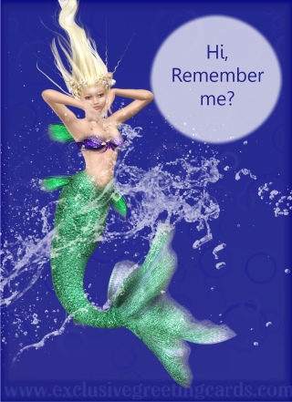 Mermaid Greeting Card - hi